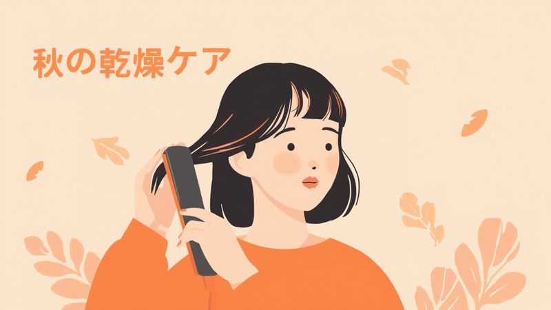 ストレートアイロンで髪を整えているイメージ
